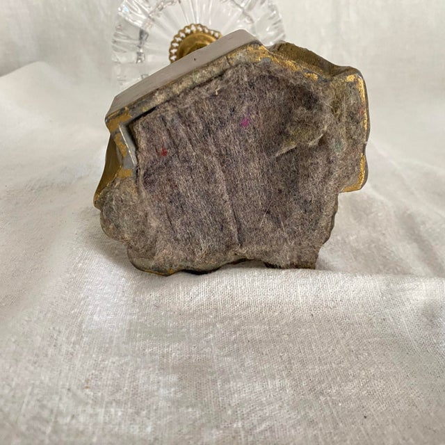 Cast Gilded Age Lady Statue Crystal Ashtray For Sale - Image 11 of 12