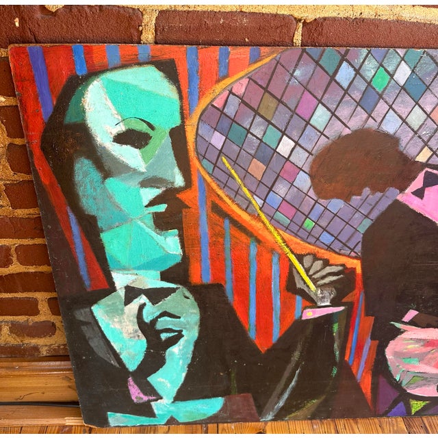 Jazz Band by Elliott Twery Original 1950s Oil Painting For Sale - Image 6 of 11