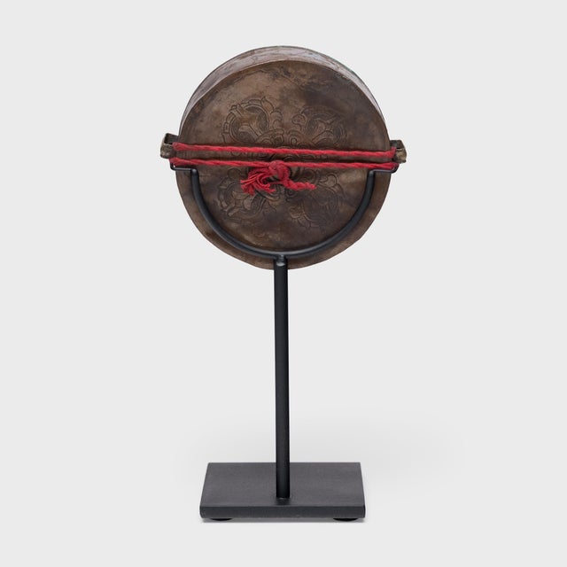 Round Tibetan Traveling Shrine With Twin Dragons, C. 1900 For Sale - Image 4 of 6