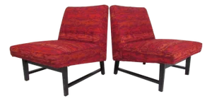 1960s Mid-Century Modern Slipper Chairs Attributed to Edward Wormley for Dunbar - 2 Pieces