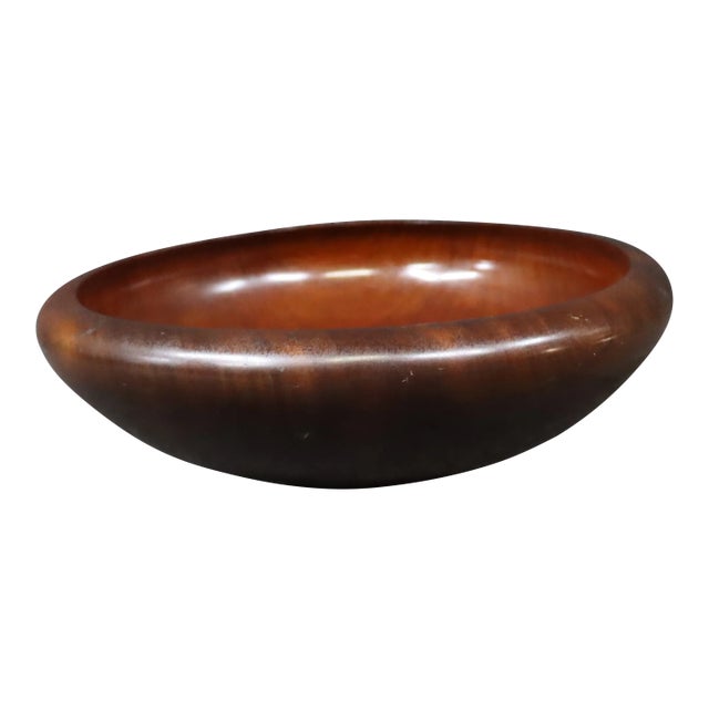 Solid Mahogany Serving Bowl For Sale