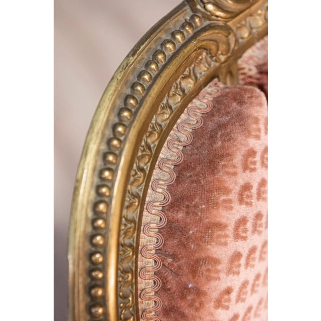 French French Louis XVI Style Gilded Wood Bergères Chairs with Carved Décor - a Pair For Sale - Image 3 of 12