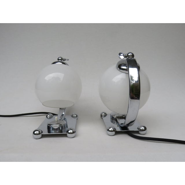 Vintage Art Deco Chromed Table Lamps, Set of 2 For Sale - Image 4 of 18