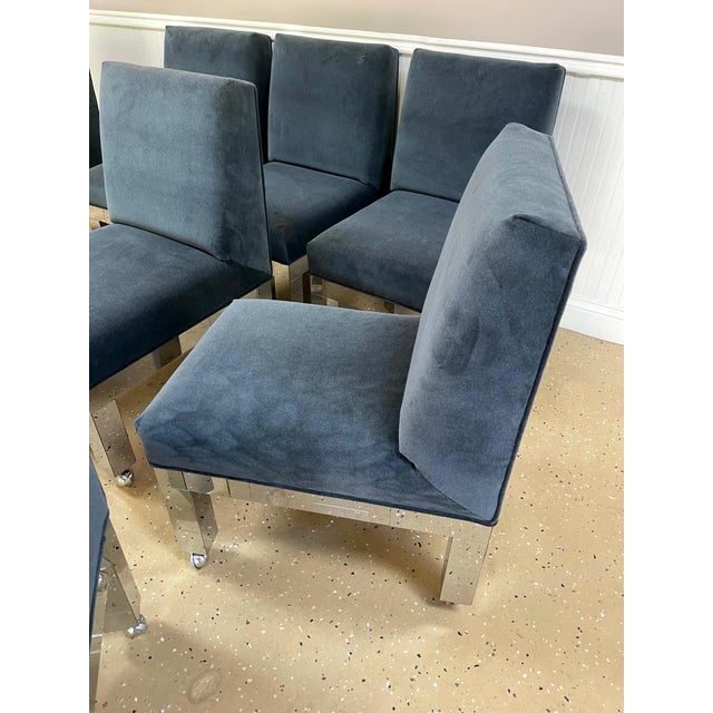 Set of Eight Chrome Cityscape Dining Chairs by Paul Evans for Directional For Sale In Atlanta - Image 6 of 18
