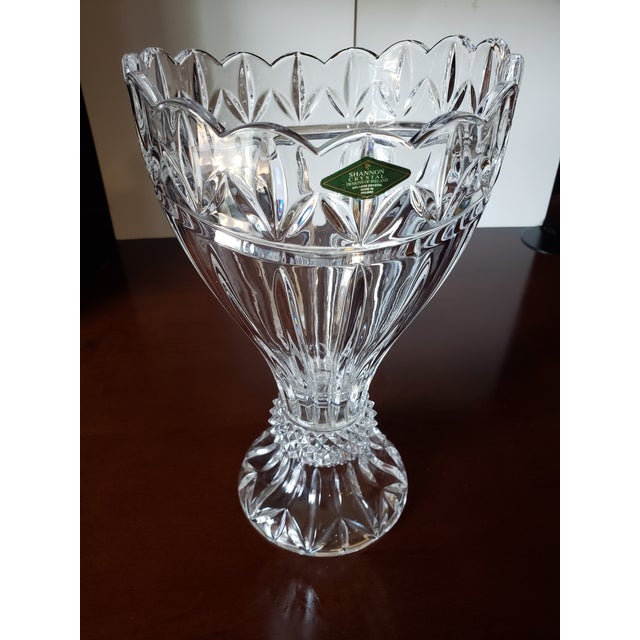 Glass Vintage Godinger Shannon Crystal Vase For Sale - Image 7 of 7
