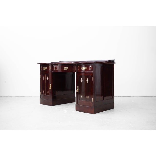 Wood Art Nouveau Desk, 1890s For Sale - Image 7 of 12