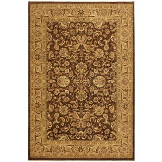 1990s Shabby Chic Kafkaz Brown/Tan Wool Rug -9'1 X 12'0 For Sale