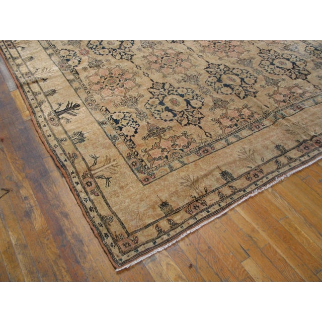 Remarkable Tan Beige and Brown Color With Splendid Medallions Design Antique Isfahan Rug For Sale - Image 4 of 4