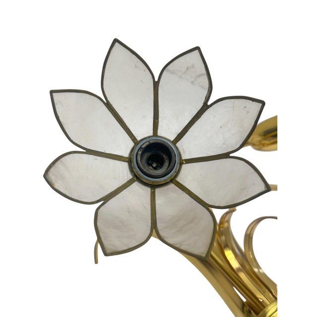 Brass and Lotus Flower Wall Lights by Sa Boulanger, 1960s, Set of 2 For Sale - Image 12 of 15
