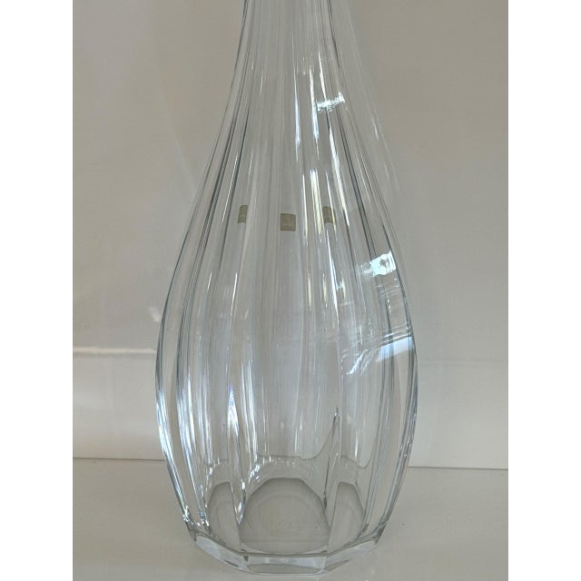 1960s Signed Vintage Baccarat Crystal Decanter — Teardrop Form With Original Label For Sale - Image 5 of 6