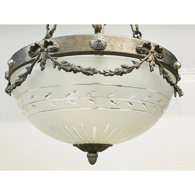 1980s Bronze Veritable Bronze & Cut Glass Chandelier Chairish