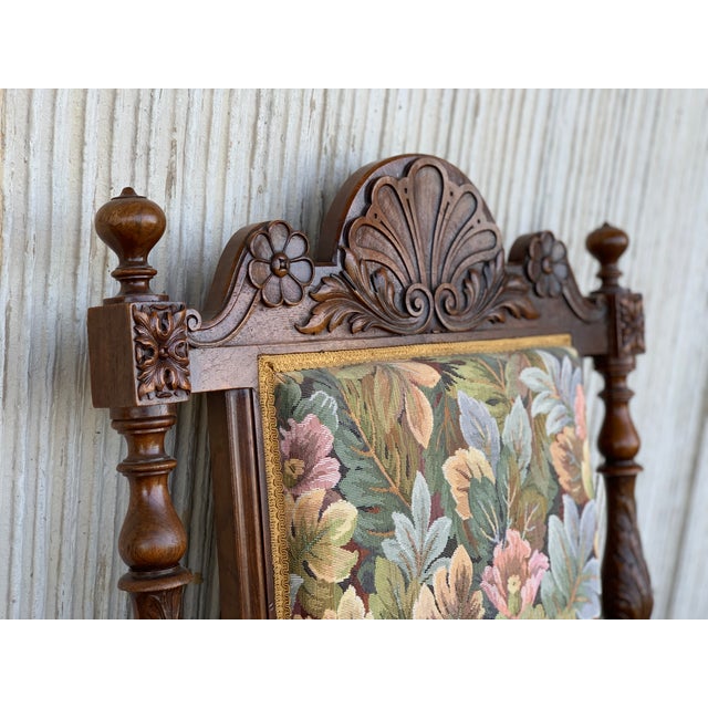 Late 19th Century Louis XVI Style French Carved Walnut Armchairs, 1900s - a Pair For Sale - Image 5 of 9