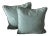 Mitchell Gold Sea Foam / Polar Blue Large Net Pillows - A Pair For Sale