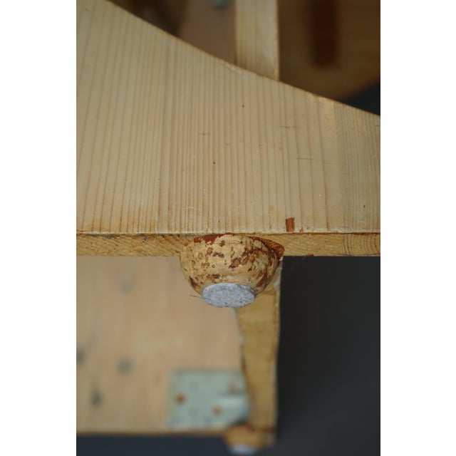 Architectural Handmade Dining Table in White-Washed Pine, 1970s For Sale - Image 17 of 18