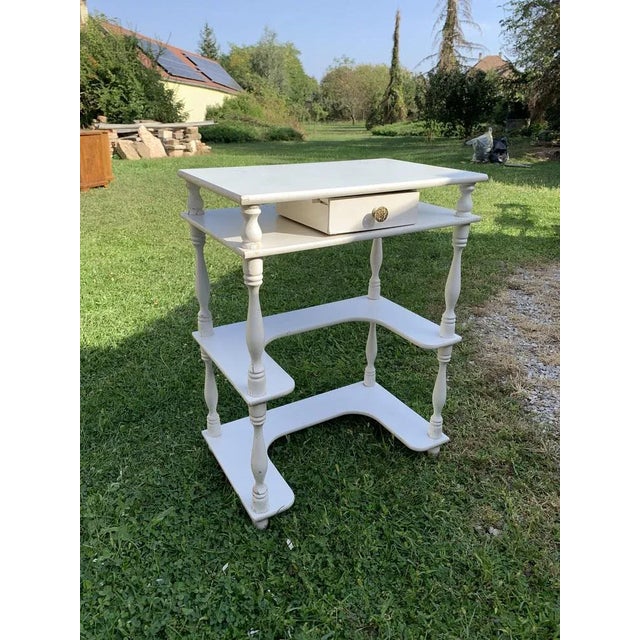 1960s Small Hungarian White Side Table, 1960s For Sale - Image 5 of 6