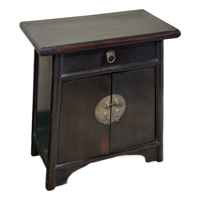 Chinese Lacquered Nightstand For Sale