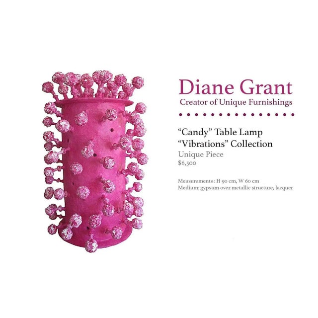 Eccentric and oversized sculptural lamp by Diane Grant. 'Vibrations' collection. Unique piece. Needs to be wired in...