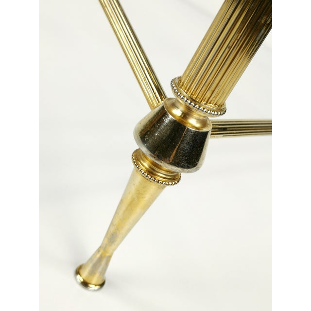 French Hollywood Regency Coffee Table in Brass-Plated Metal with Glass Top in the style of Maison Jansen, 1960s For Sale - Image 10 of 11