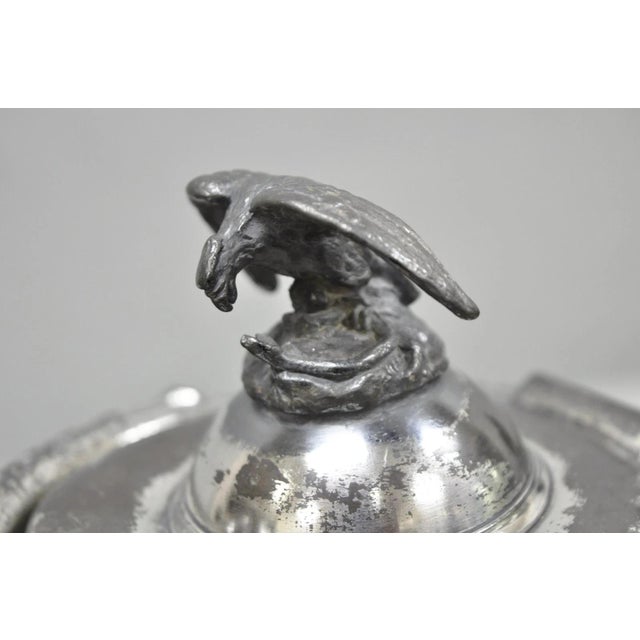 Victorian Antique American Victorian E. Kaufmann Figural Coffee Pot Water Pitcher W/ Eagle For Sale - Image 3 of 18