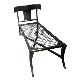 Klismos-Style Chaise Lounge With Expresso Finish For Sale