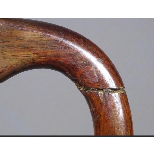 Brown Four Antique Chinese Dining Chairs With Marble Inlay For Sale - Image 8 of 8