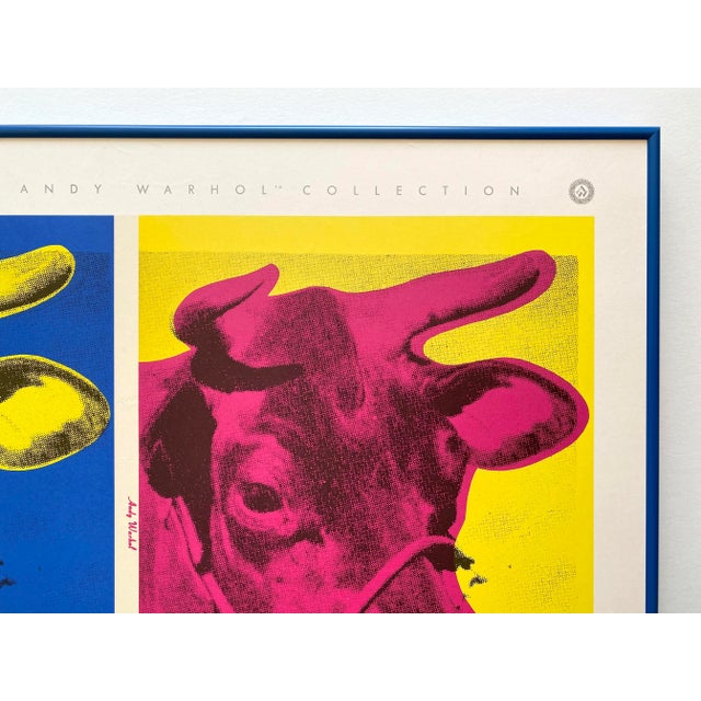 Hot Pink Andy Warhol Estate Vintage 1989 First Edition Lithograph Print Framed Pop Art Poster " Two Colored Cows " 1971, 1966 For Sale - Image 8 of 12