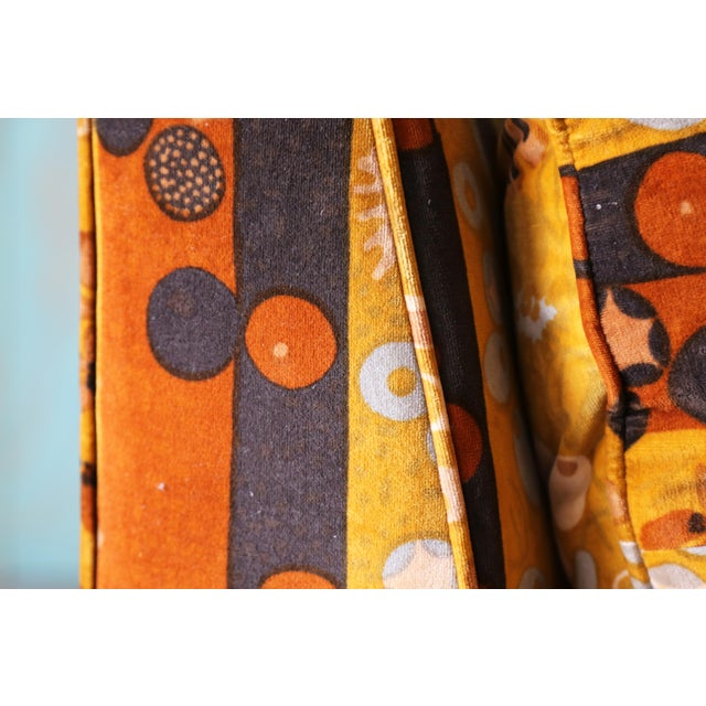 Yellow Attributed to Milo Baughman for Thayer Coggin Loveseat Jack Lenor Larsen Primavera For Sale - Image 8 of 14