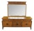 Mid Century Chinoiserie Walnut Burl Triple Dresser & Mirror Credenza Buffet MCM For Sale