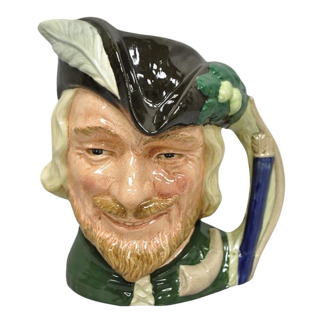 Vintage 1959 Royal Doulton Robin Hood D6527 Porcelain Toby Character Jug Mug For Sale