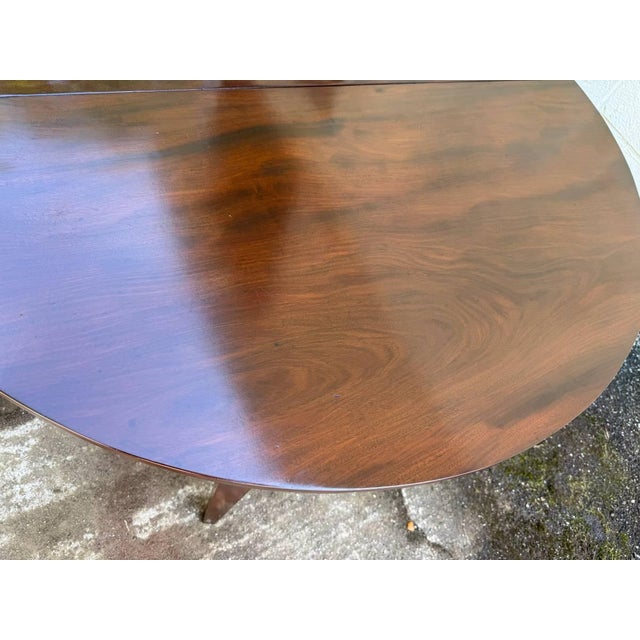 Pair of Antique Federal Style Mahogany Demilune Consoler Tables For Sale - Image 12 of 17