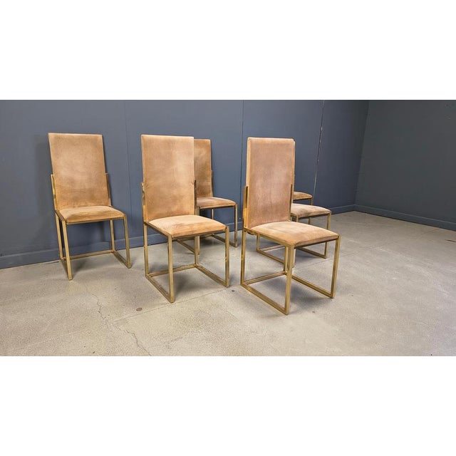 Brass Dining Chairs by Belgochrom, 1970s, Set of 6 For Sale - Image 11 of 17