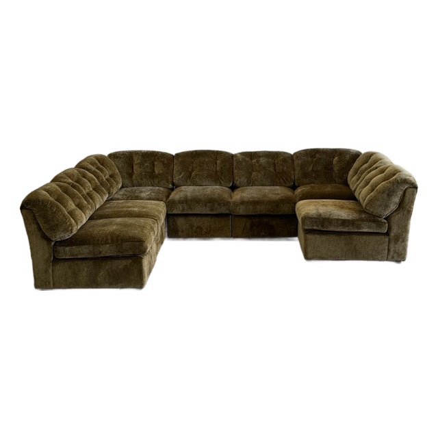 Limited Edition: Lugo Modular Sofa in Green Chenille For Sale