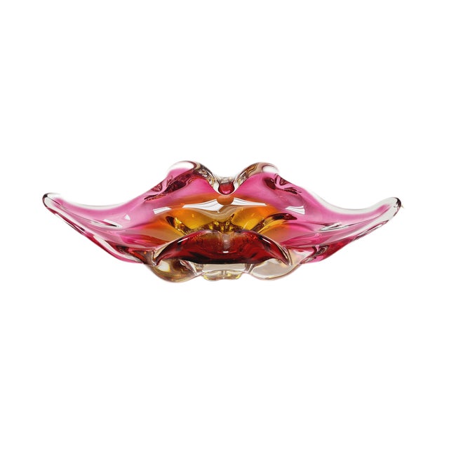 Glass Decorative Bowl by J. Hospodka for Chribska Glassworks, Czechoslovakia, 1960s For Sale - Image 7 of 13