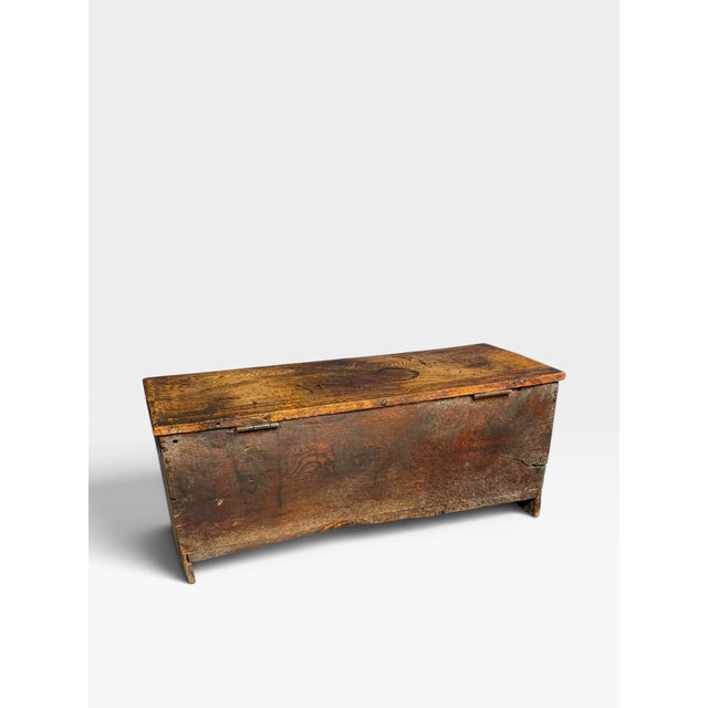 Antique English Carved Oak Trunk, 1650 For Sale - Image 12 of 18
