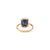 Metal 18k Yellow Gold Blue Sapphire & Black Rhodium Art Deco Ring Size 7 For Sale - Image 7 of 16