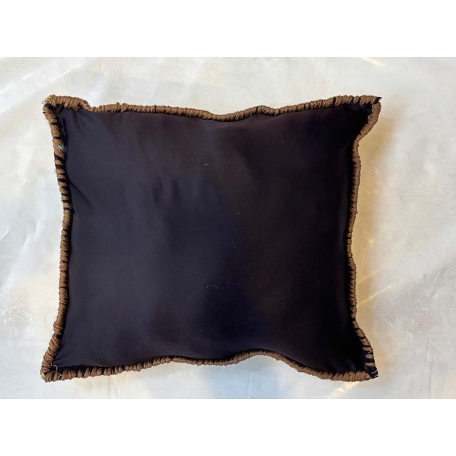 Pillow made with genuine hand made antique Chinese rug fragment-Poly fill with fabric backing sewn closure-