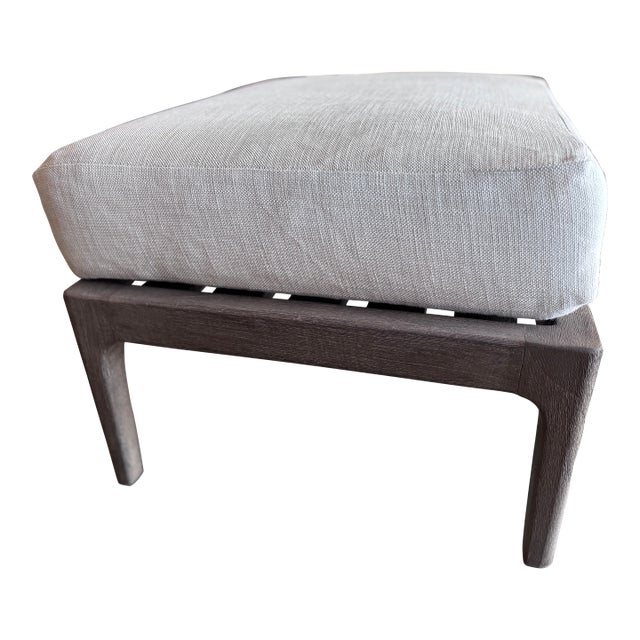 Restoration Hardware Laurel Teak Ottoman For Sale