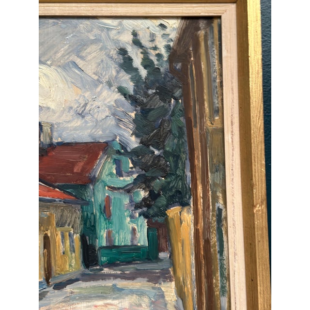 Jan Hatvani, Street with Houses, 1960s, Oil on Panel, Framed For Sale - Image 7 of 14