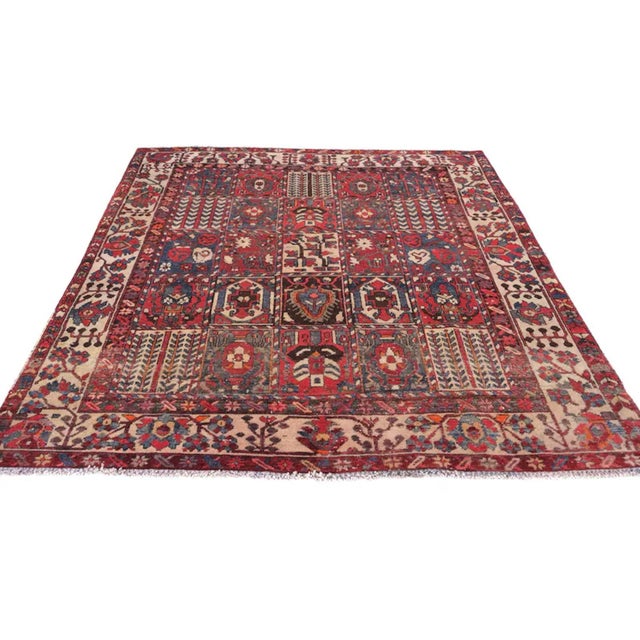 Vintage Persian Bakhtiari Kheshti Rug, 6’7” X 6’8” For Sale - Image 6 of 11