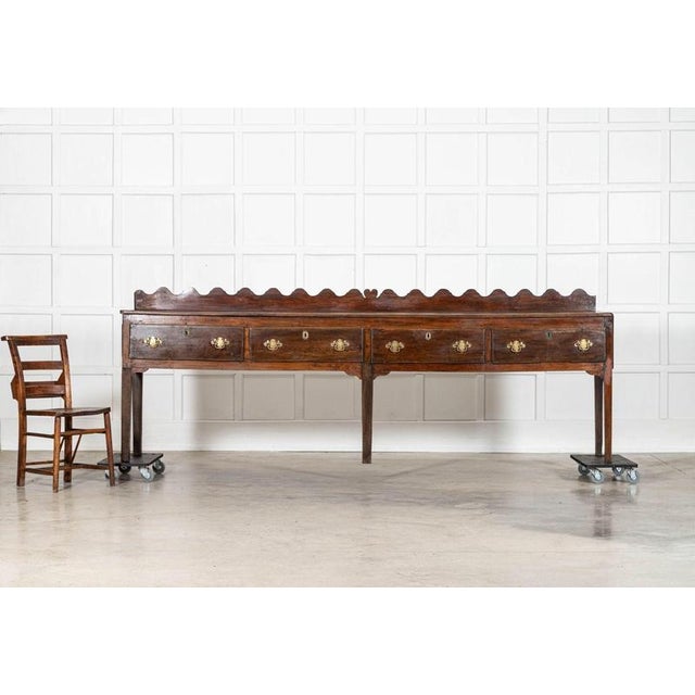 Antique English Oak Vernacular Dresser Base, 1800 For Sale - Image 3 of 16