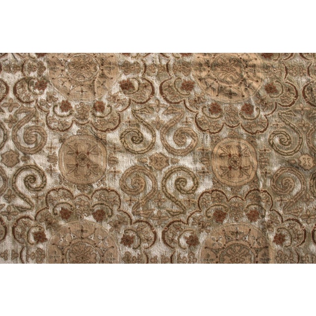 Custom European Style Rug Beige Brown Medallion Pattern by Rug & Kilim For Sale - Image 4 of 6