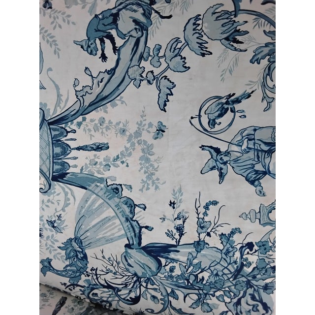 1980s Country French Chair and Ottoman For Sale - Image 10 of 14