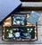 A finely crafted Korean mother-of-pearl lacquerware desk accessory set, presented in its original fitted gift box with...