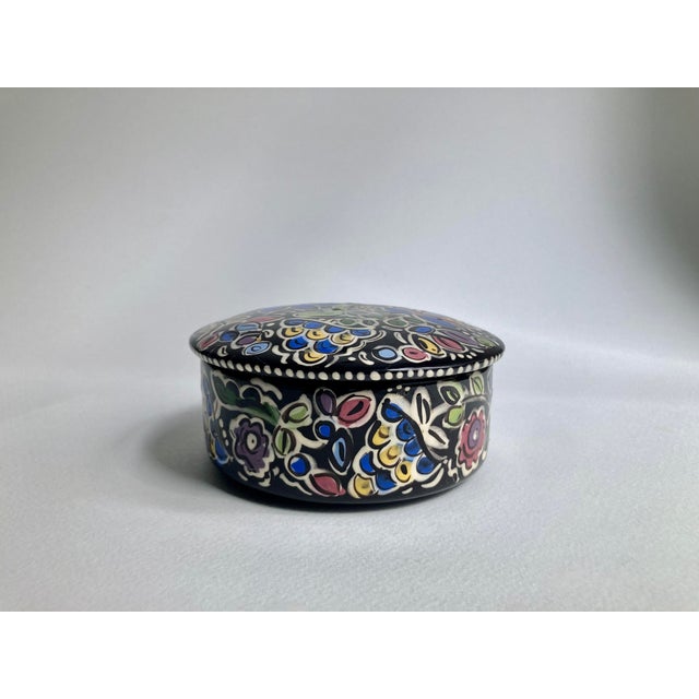 Sophia Hand Painted Lidded Ceramic Container, 1990 For Sale - Image 13 of 13