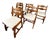 Vintage Brutalist Belgian Oak Dining Chairs, 1970s, Set of 6 For Sale
