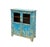 Shabby Chic Turquoise Blue Half-Glass Doors Medium Size Cabinet For Sale - Image 4 of 15