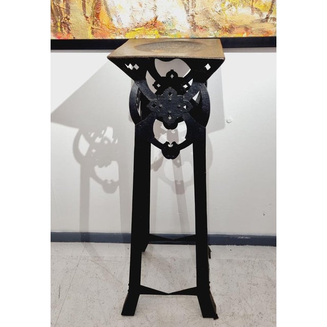 Art Nouveau Hammered Iron Plant Stand, 1890s For Sale - Image 3 of 11