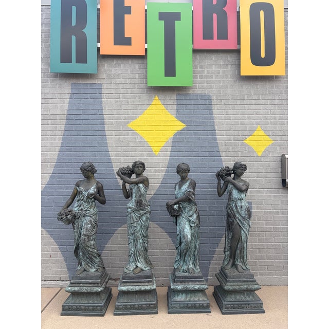 Set of “The Four Seasons” Monumental Bronze Garden Statues An exceptional and complete set of four monumental bronze...