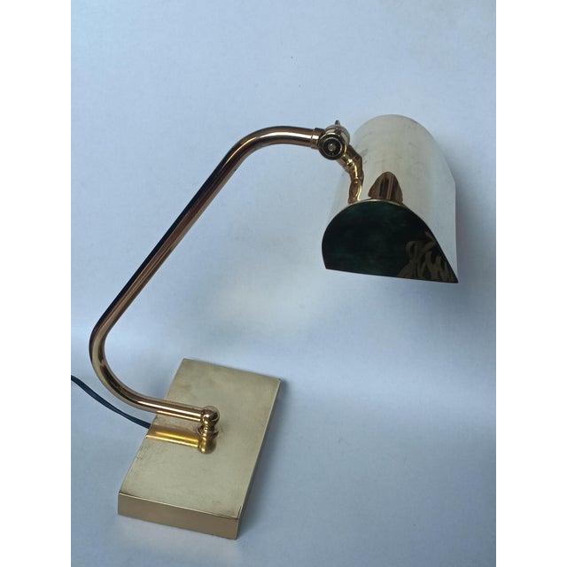 Vintage Bankers Desk Lamp in Brass, 1960s For Sale - Image 6 of 10
