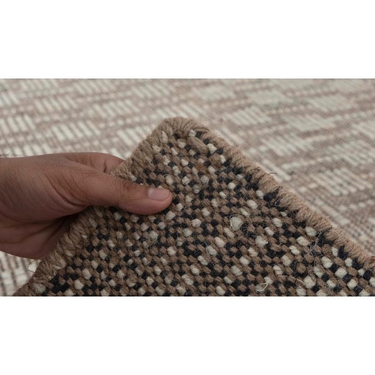 White Wool Jute Hand Woven Rug - 3x5 Ft. For Sale - Image 9 of 11